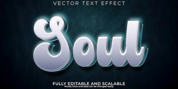 Vector soul ghost-teksteffect bewerkbare donkere en geest-tekststijl