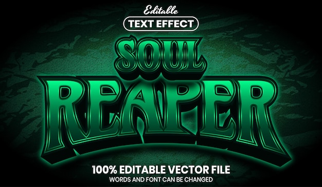 Soul reaper text, editable text effect