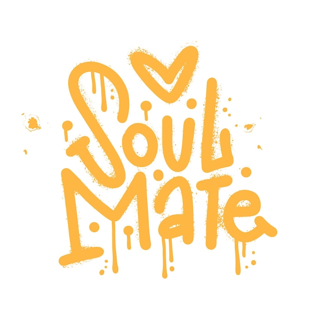 Soulmate kalligrafie handgeschreven letters voor posters kaarten ontwerp tshirts