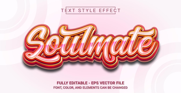 Vector soulmate text style effect editable graphic text template