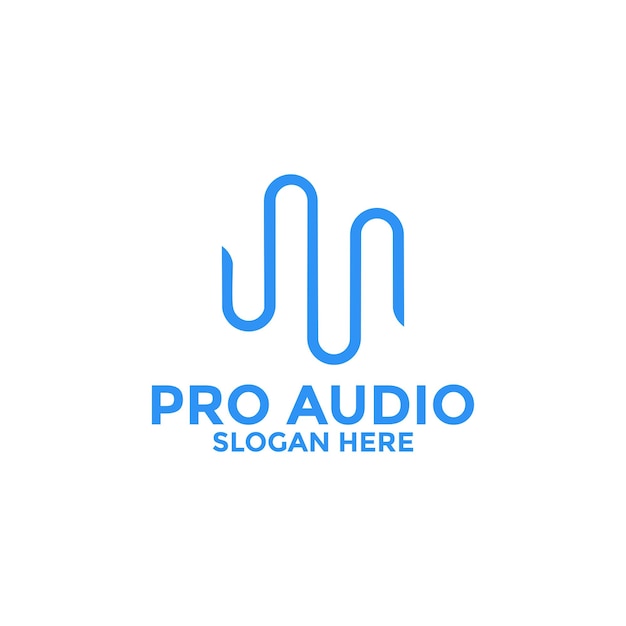 Vector sound audio logo design audio with pulse logo template