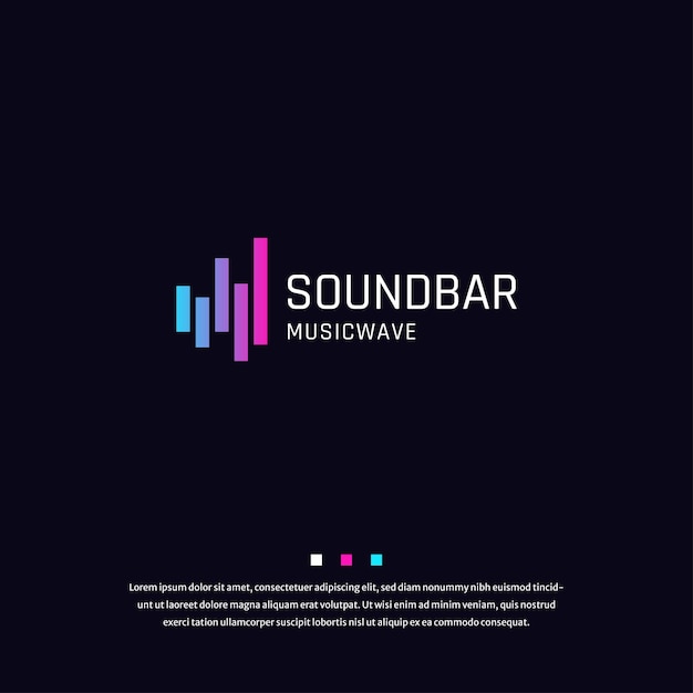 Sound bar audio wave colorful gradient logo icon design template vector