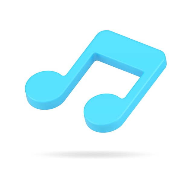 Звуковая синяя нота 3d значок музыкальный объемный символ симфоний