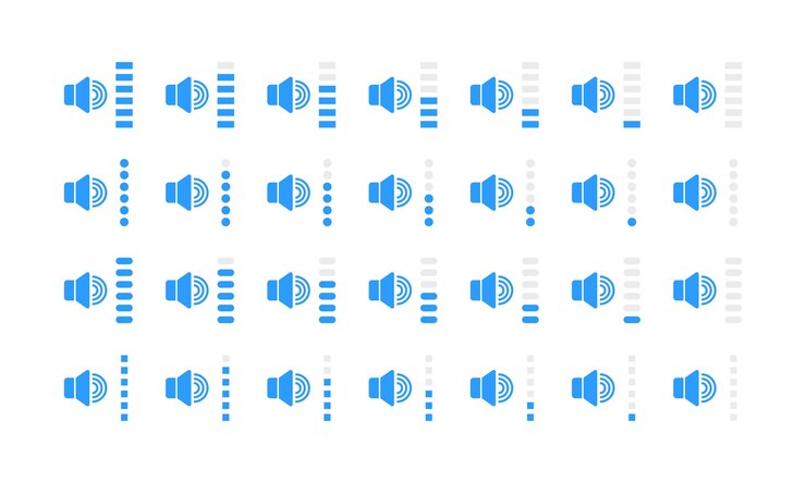 Vector sound indicator volume sound collection flat style vector icons