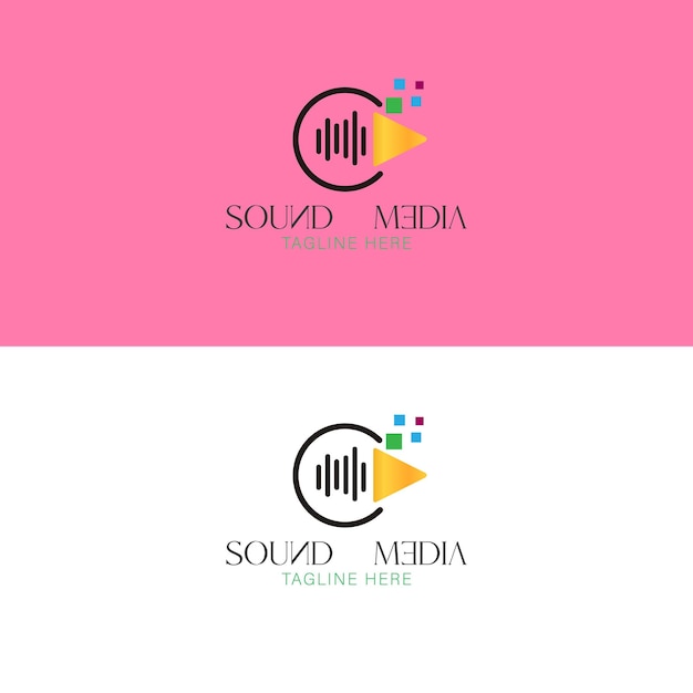 Sound amp Media logo design 3
