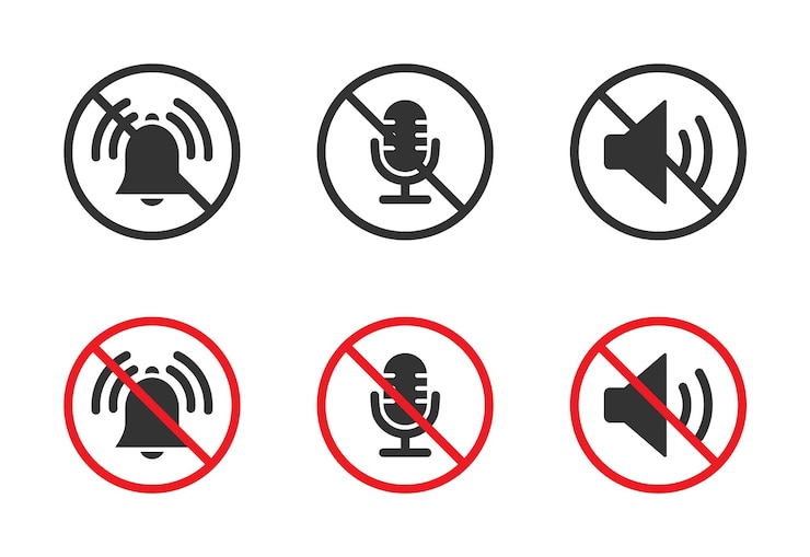 वेक्टर sound off icons set mute button speaker no sound icons vector illustration