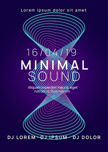 Vector sound poster. dynamic gradient shape and line