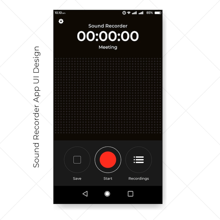 Vector sound recorder app ui 