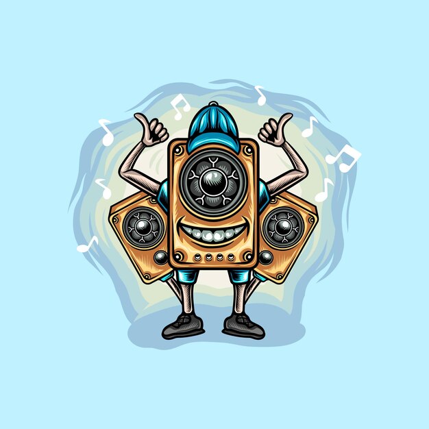 Vector sound speaker character illustration