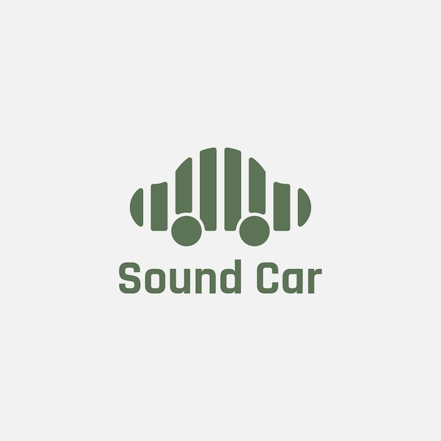 Логотип расположения звукового спектра, образующий автомобиль.