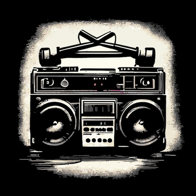 Vector sound of the streets boombox tshirt design idea