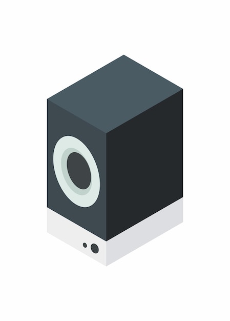 Vector sound system simple flat illustration in isometric view
