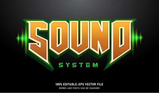 Premium Vector | Sound System Text Effect Editable Font