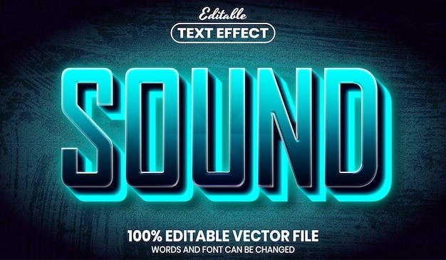 Sound text, font style editable text effect