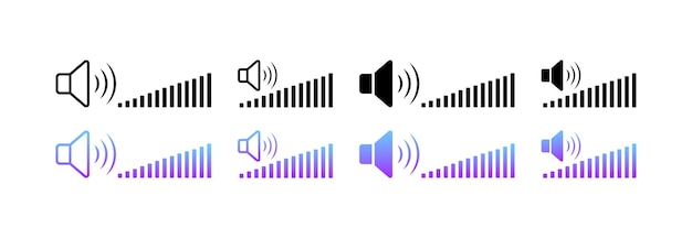 Vector sound volume icons different styles adjust sound volume sound volume icons vector icons