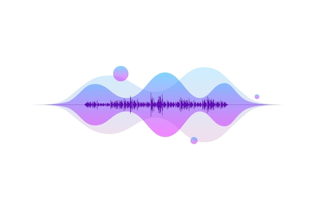 Sound wave abstract digital equalizer motion light flow vector music element concept