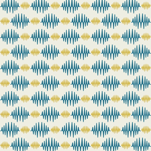 Sound wave cute seamless pattern repeating colorful elements trendy vector illustration background