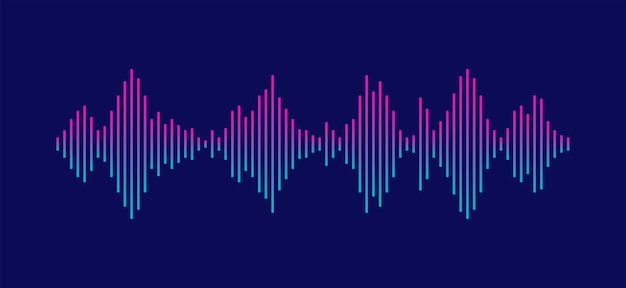 Sound wave equalizer isolated on dark background Voice and music audio concept