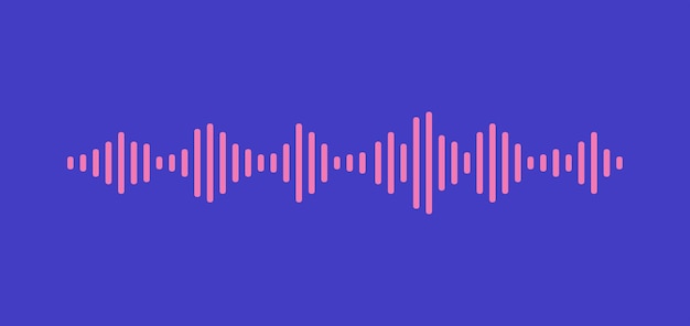 Sound wave equalizer isolated on purple background Voice and music audio concept