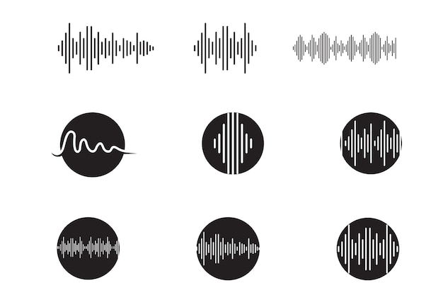Sound wave equalizer logo and symbol