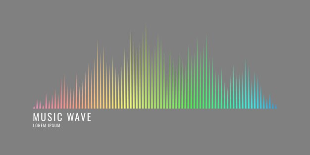 Vector sound wave equalizer modern illustration on grey background