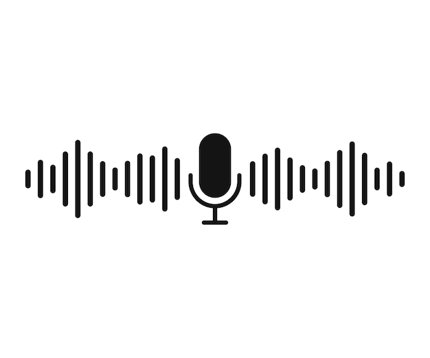 Sound wave icon music symbol and microphone sound wave vector illustration