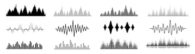 Sound wave icons set. Recording icons.