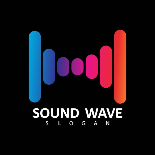 Vector sound wave illustration logo vector icon template audio colorful wave logo