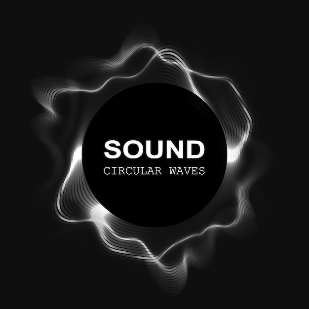 Vector sound wave isolated on black background
