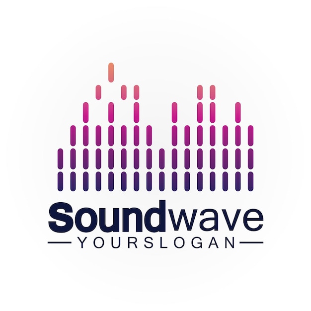 Логотип звуковой волны и вектор символов