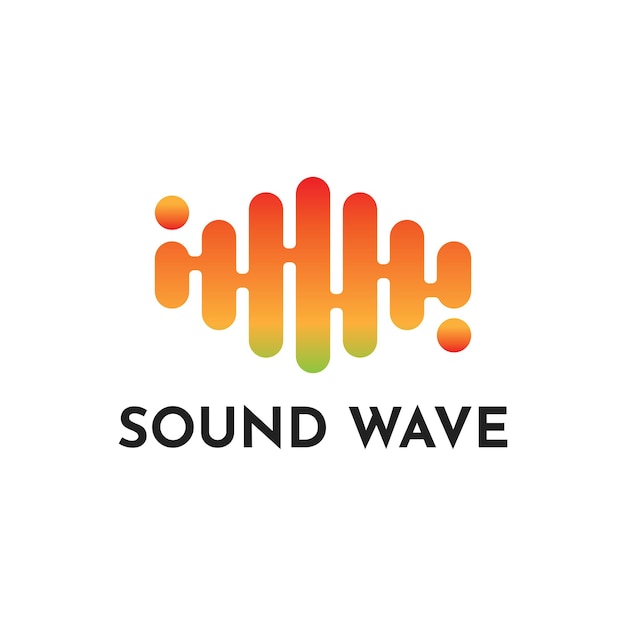 Vector sound wave logo design template