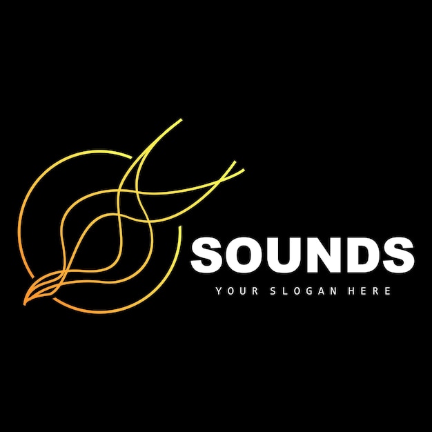 Вектор Звуковая волна логотип эквалайзер дизайн музыкальная волна вибрация простая векторная икона с стилем линии