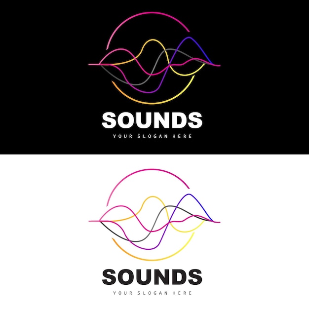 Sound Wave Logo Equalizer Design Music Wave Vibration Simple Vector Icon With Line Style