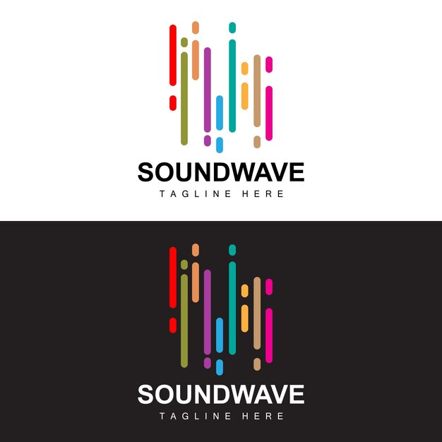 Логотип звуковой волны и векторный значок звукового тона шаблона музыкального бренда продукта