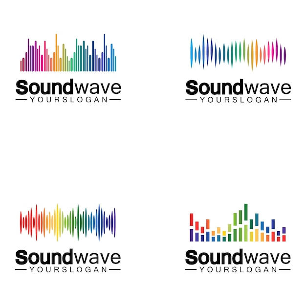 Sound wave logo and symbol vector