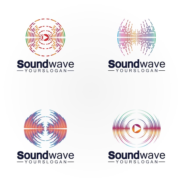 Sound wave logo and symbol vector