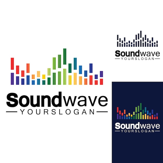 Sound wave logo and symbol vector