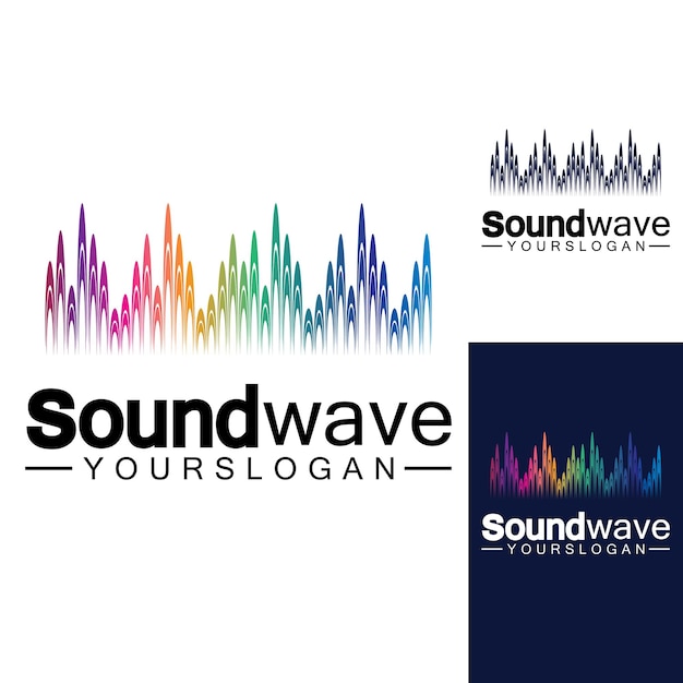 Vector sound wave logo and symbol vector