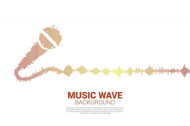 Sound wave microphone icon equalizer background.