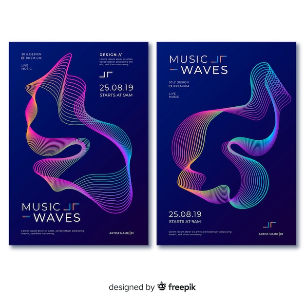 Sound wave music poster template