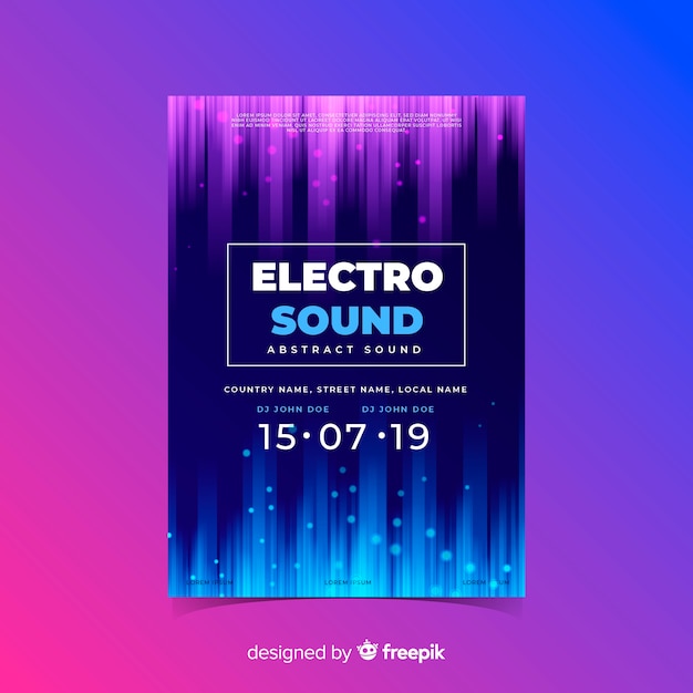 Sound wave music poster template