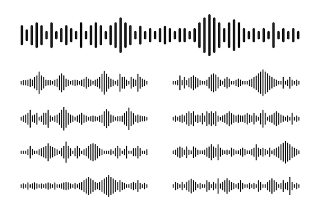 Set di onde sonore onde audio per i messaggi vocali