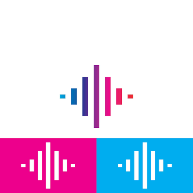 Логотип тона звуковой волны и векторный шаблон