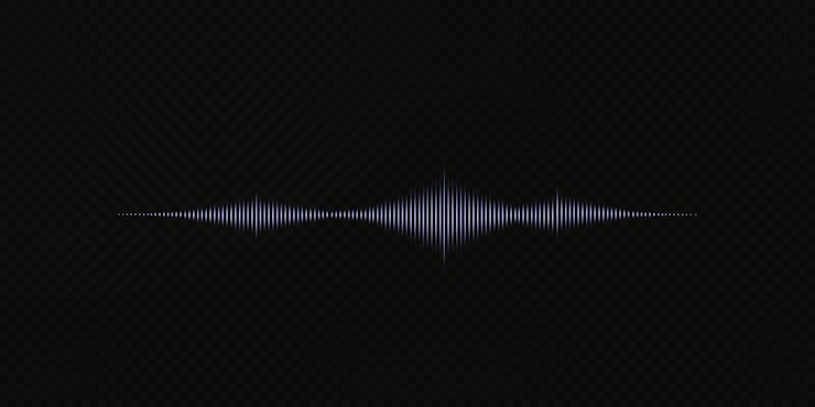 Vector sound wave on transparent background