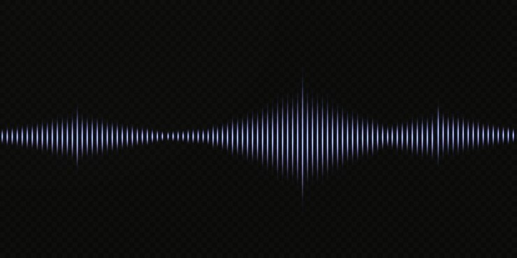 Vector sound wave on transparent background