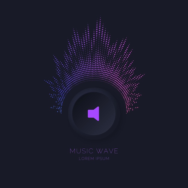 Вектор Векторная иллюстрация звуковой волны на темном фоне