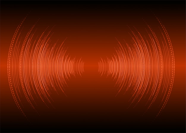 Vector sound waves dark orange light background