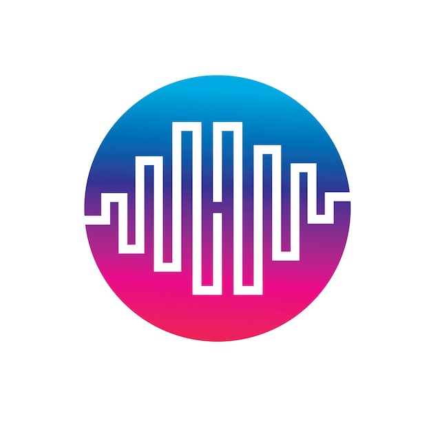 Vector sound waves logo vector illustration