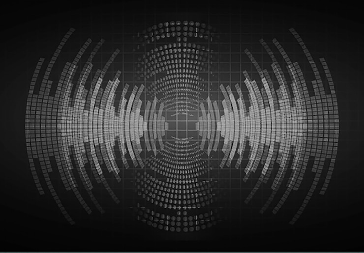 Vector sound waves oscillating dark black light