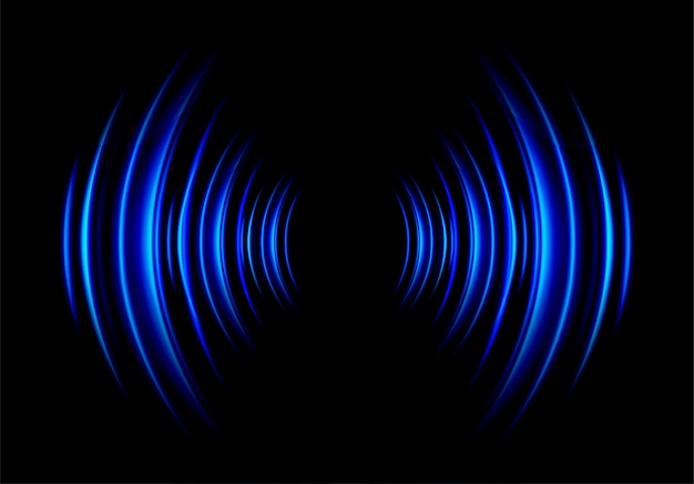 Sound waves oscillating dark blue light